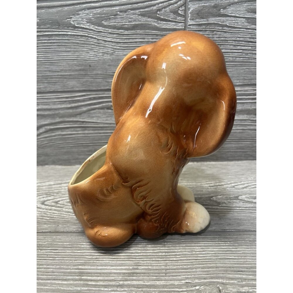 Vintage Ceramic Cocker Spaniel Puppy Dog Planter 7.5” Midcentury Figurine - Picture 4 of 9